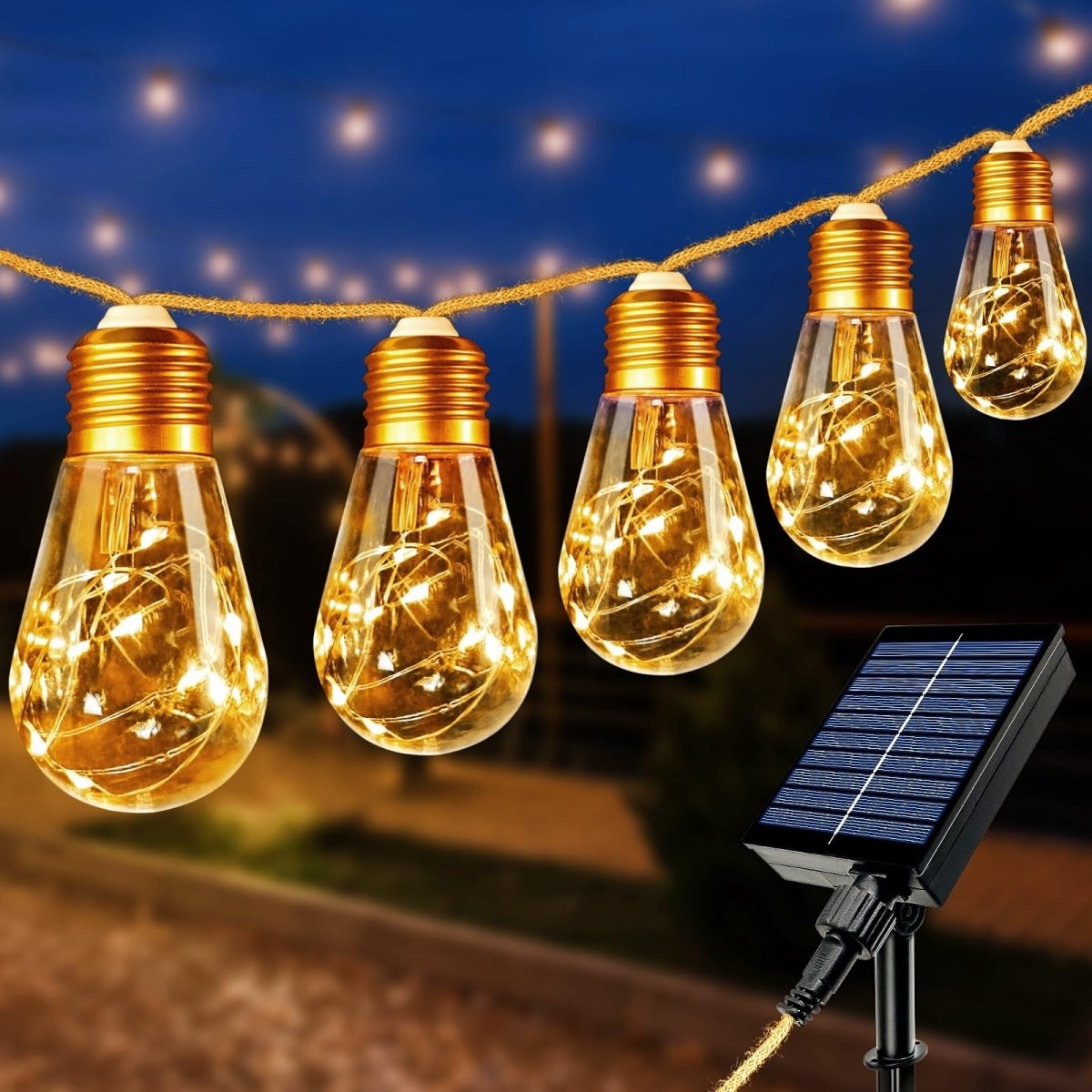 10 Solarnih Sijalica za Baštu 10m Kabla + Daljinac - Na Klik