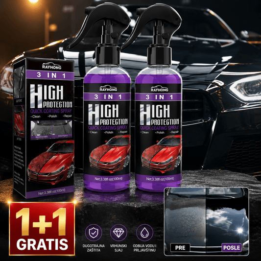 CERA SHIELD – Keramički Sprej za Zaštitu Automobila 1+1 GRATIS - Na Klik