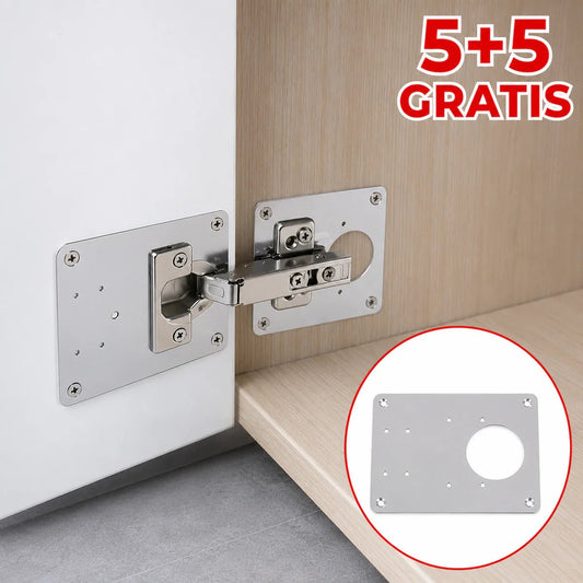 HingePlate 5+5 GRATIS: Bočna ploča za "uradi sam" popravku šarki na nameštaju - Na Klik