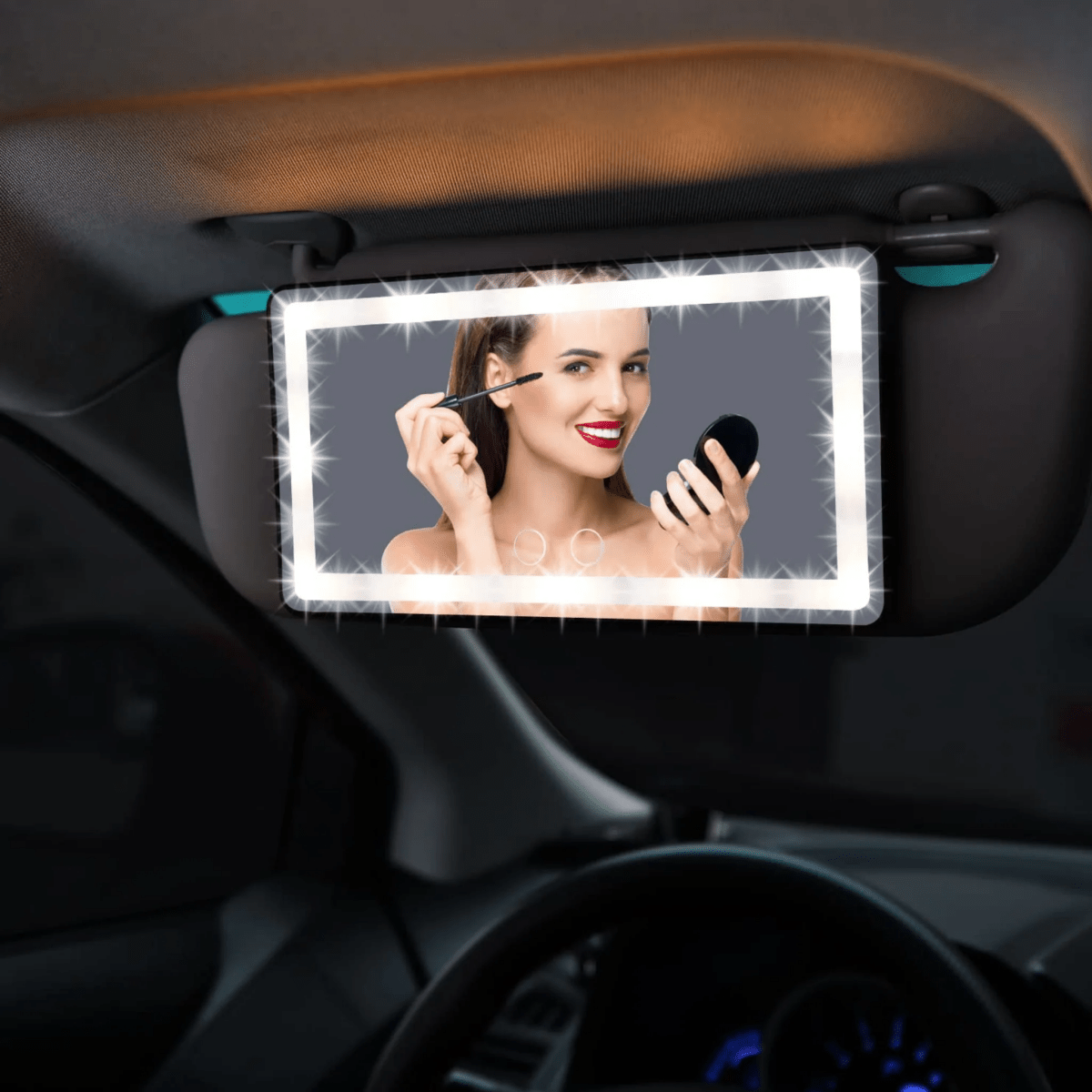LED Ogledalo za Sminkanje u Autu - Na Klik