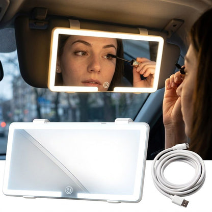 LED Ogledalo za Sminkanje u Autu - Na Klik