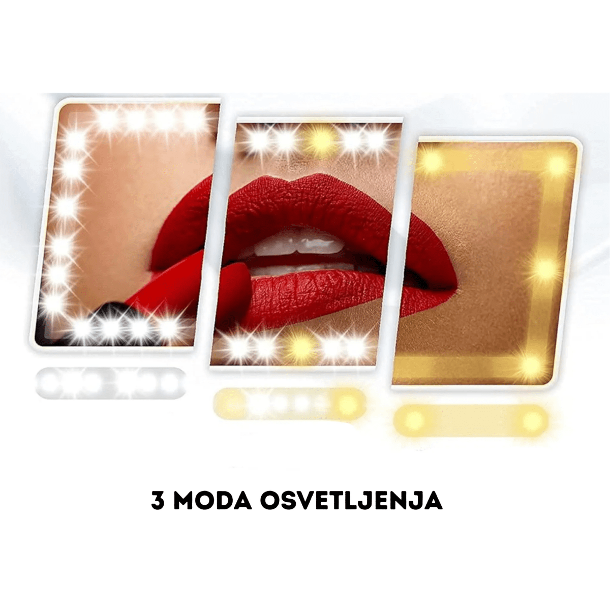 LED Ogledalo za Sminkanje u Autu - Na Klik