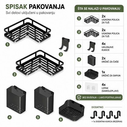 Metalne Organizer Police za Kupatilo (4 KOMADA) - Na Klik