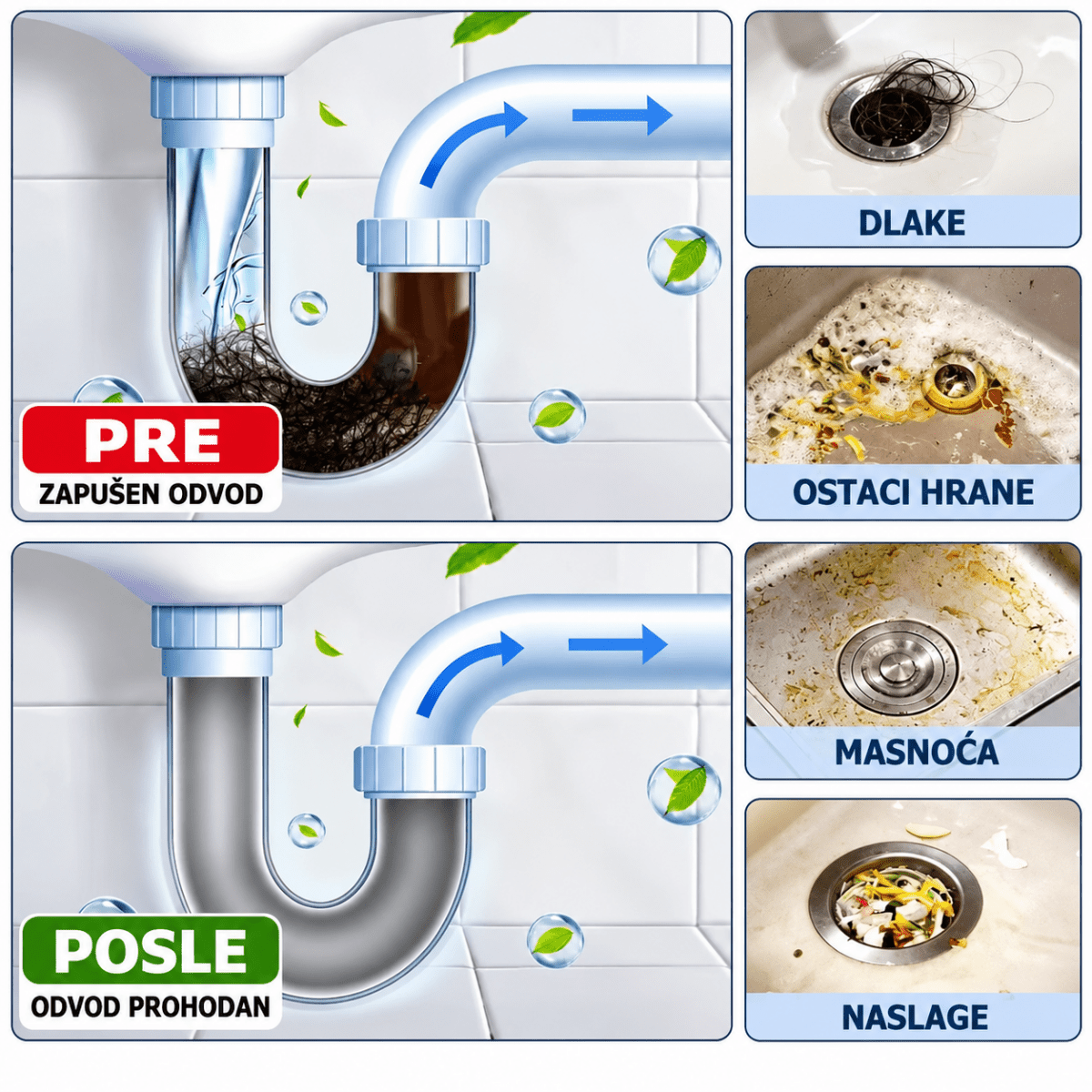 PipeClean – Prah za otpušavanje cevi i odvoda Pusti - Na Klik