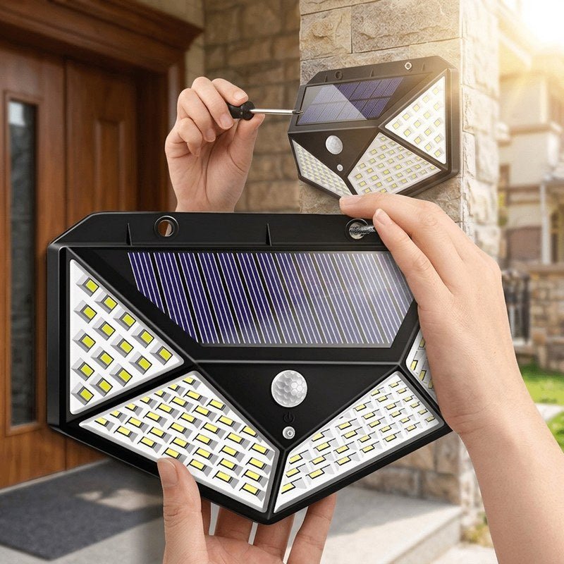 Solarna LED lampa sa 100 LED dioda i širokim osvetljenjem - Na Klik