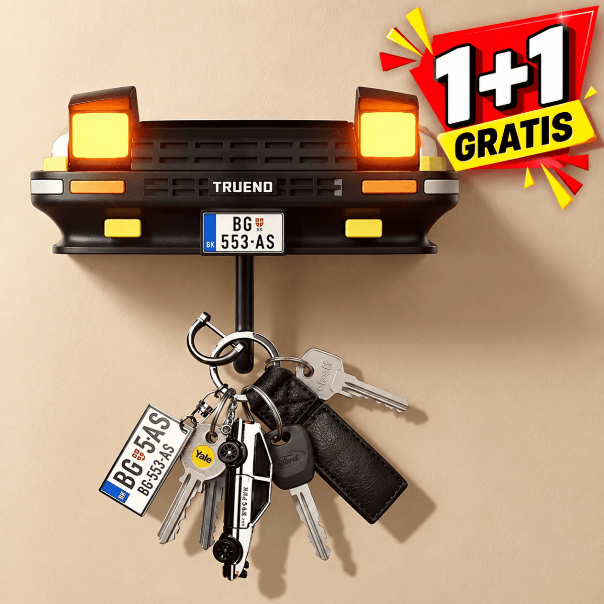 Zidni držač za ključeve u obliku automobila 1+1 GRATIS - Na Klik